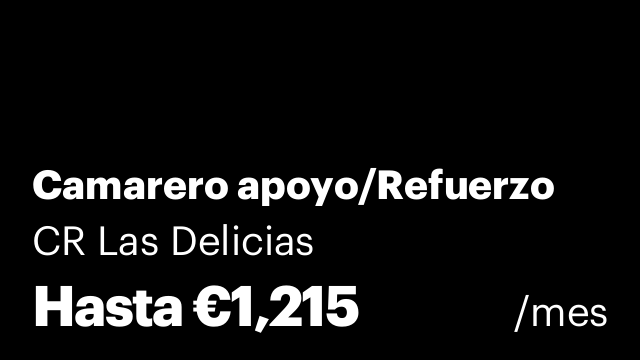 Camarero apoyo/Refuerzo