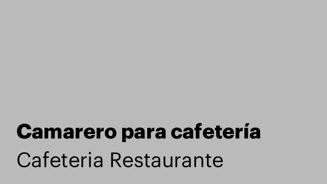 Camarero para cafetería