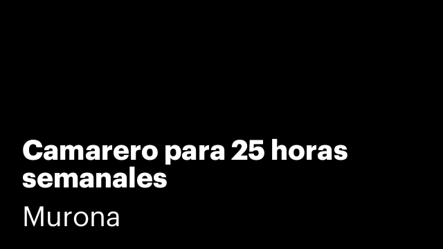 Camarero para 25 horas semanales