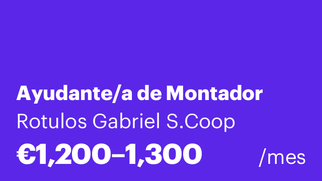 Ayudante/a de Montador