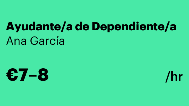 Ayudante/a de Dependiente/a