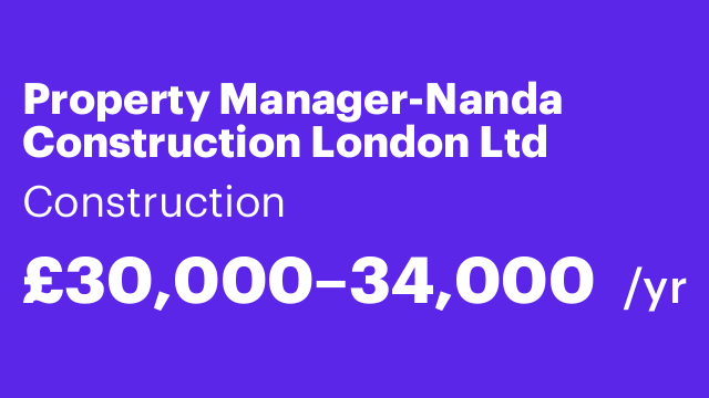 Property Manager-Nanda Construction London Ltd