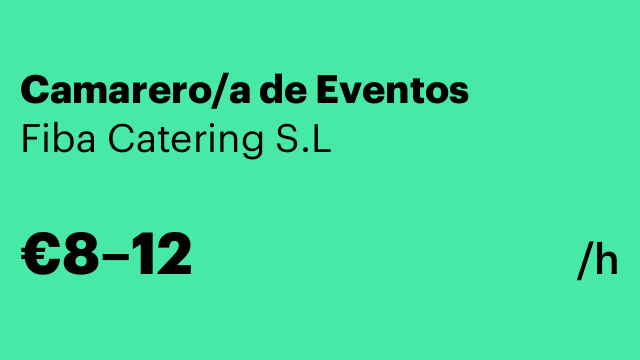 Camarero/a de Eventos