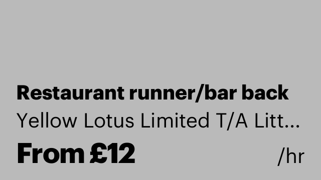 Restaurant runner/bar back