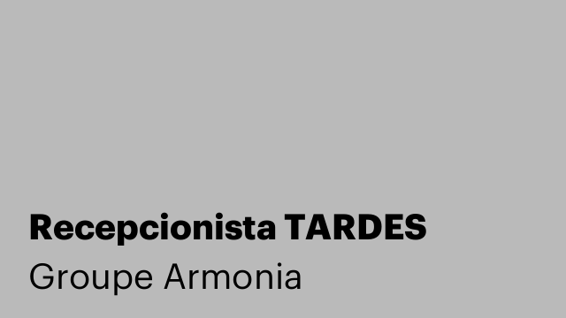 Recepcionista TARDES