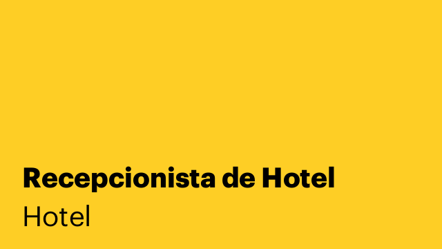 Recepcionista de Hotel