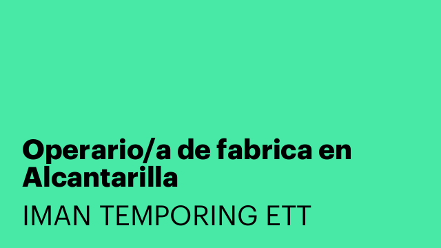 Operario/a de fabrica en Alcantarilla