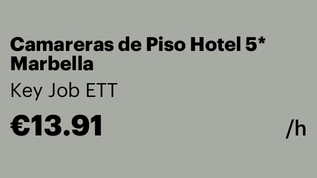 Camareras de Piso Hotel 5* Marbella
