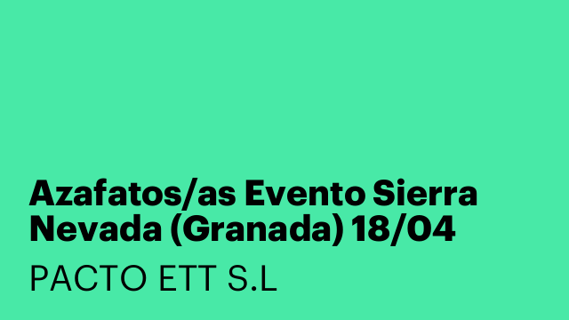 Azafatos/as Evento Sierra Nevada (Granada) 18/04