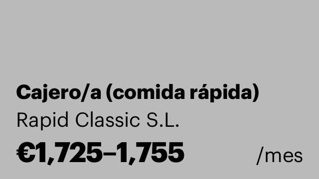 Cajero/a (comida rápida)
