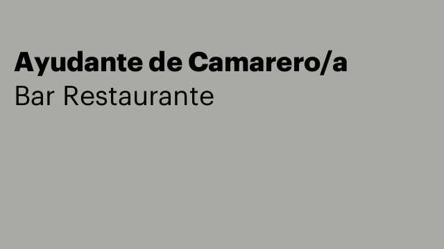 Ayudante de Camarero/a
