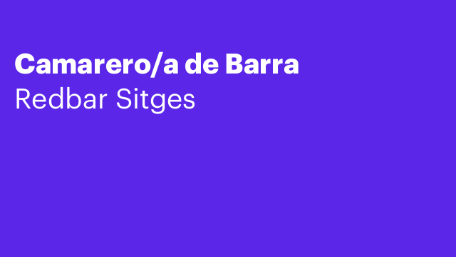 Camarero/a de Barra