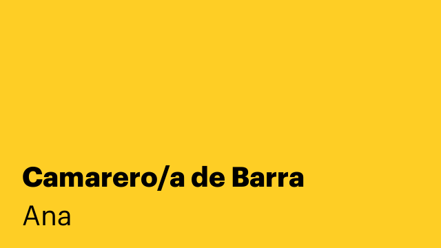 Camarero/a de Barra