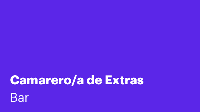 Camarero/a de Extras