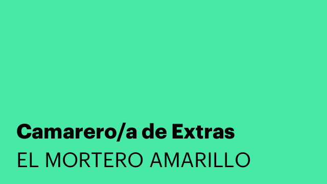 Camarero/a de Extras