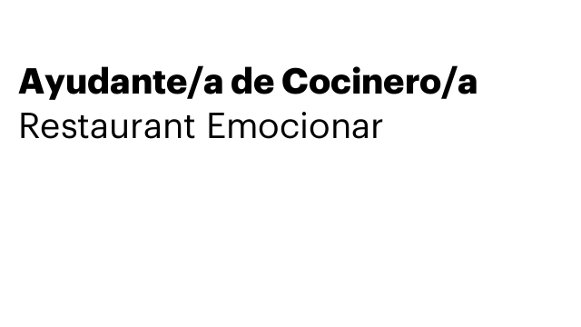Ayudante/a de Cocinero/a