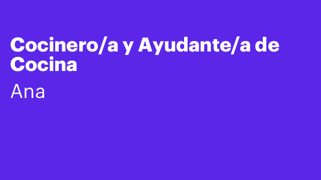 Cocinero/a y Ayudante/a de Cocina