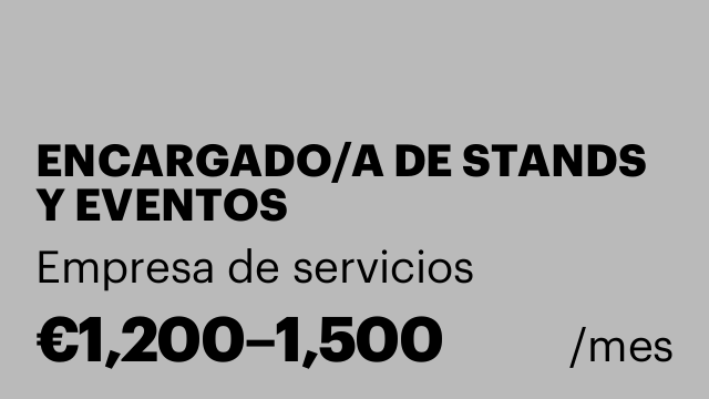 ENCARGADO/A DE STANDS Y EVENTOS