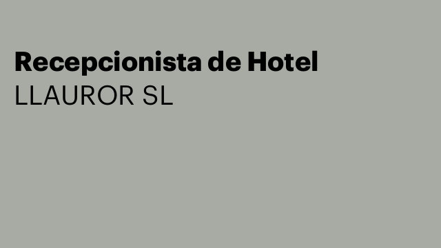 Recepcionista de Hotel