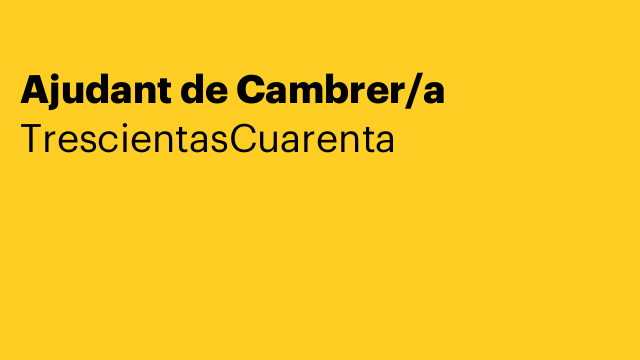 Ajudant de Cambrer/a