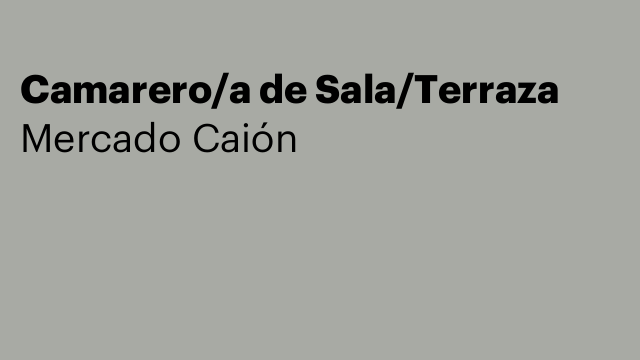 Camarero/a de Sala/Terraza