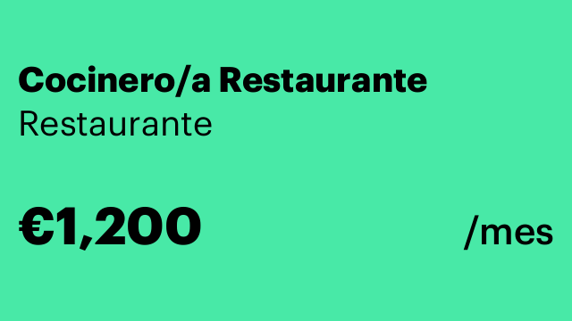 Cocinero/a Restaurante