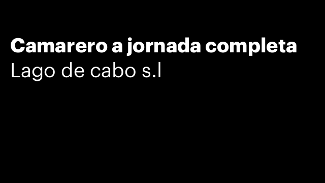Camarero a jornada completa