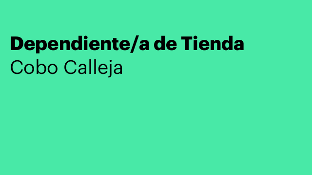 Dependiente/a de Tienda