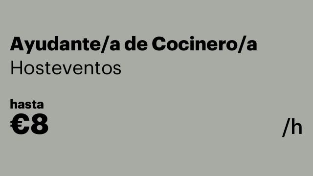 Ayudante/a de Cocinero/a
