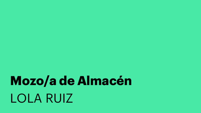 Mozo/a de Almacén