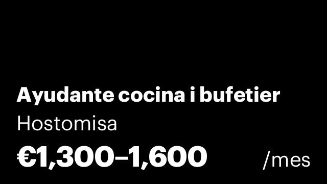 Ayudante cocina i bufetier