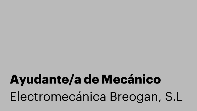 Ayudante/a de Mecánico