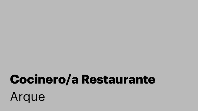 Cocinero/a Restaurante