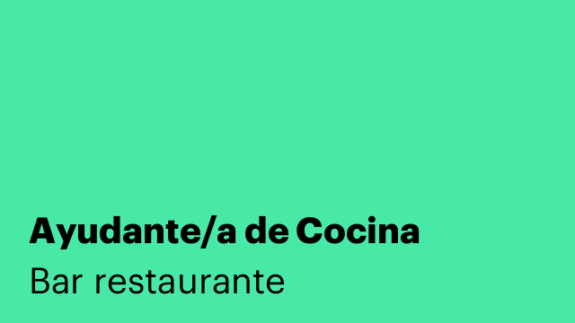 Ayudante/a de Cocina