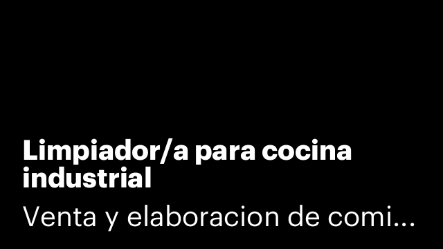 Limpiador/a para cocina industrial