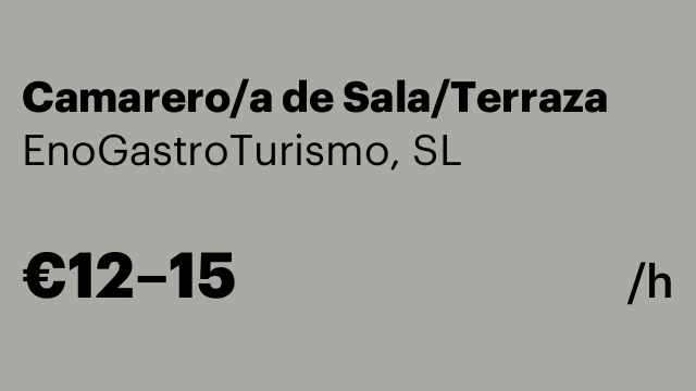 Camarero/a de Sala/Terraza