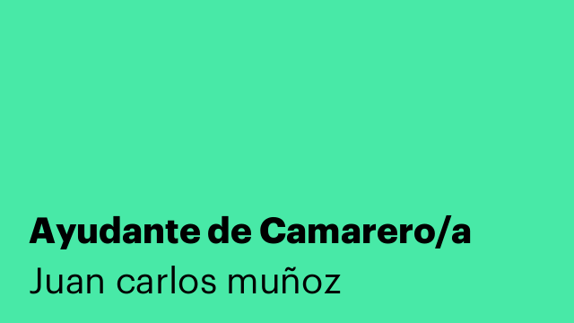 Ayudante de Camarero/a