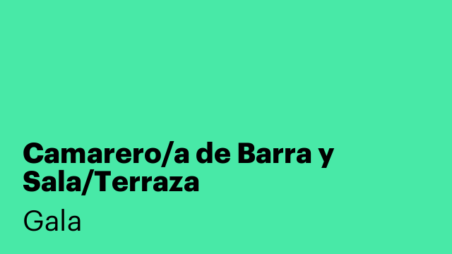 Camarero/a de Barra y Sala/Terraza