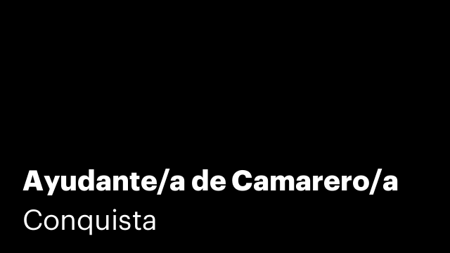 Ayudante/a de Camarero/a