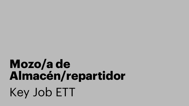 Mozo/a de Almacén/repartidor