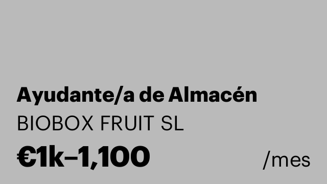 Ayudante/a de Almacén