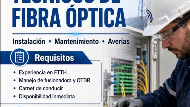 INSTALADOR DE FIBRA OPTICA FTTH