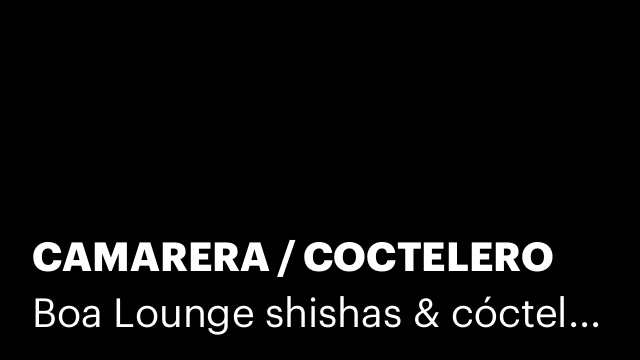 CAMARERA / COCTELERO