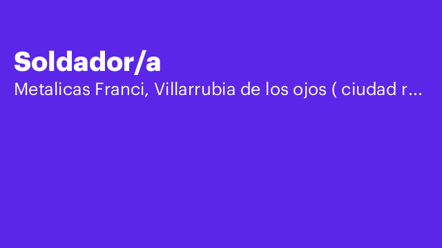 Soldador/a