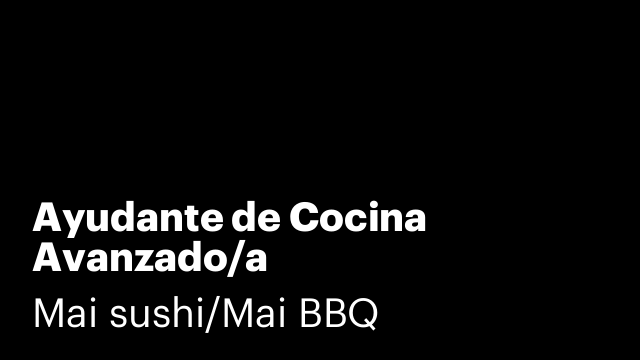 Ayudante de Cocina Avanzado/a