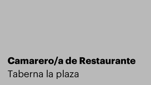 Camarero/a de Restaurante