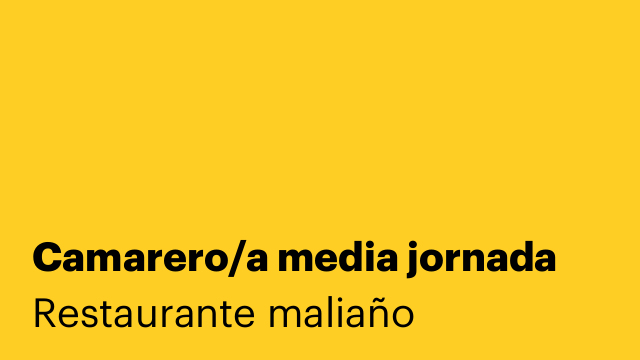 Camarero/a media jornada