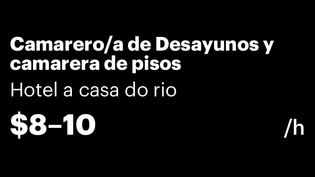 Camarero/a de Desayunos y camarera de pisos