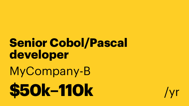 Senior Cobol/Pascal developer