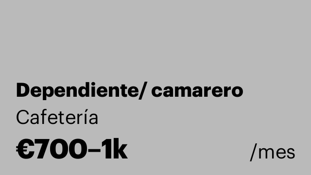 Dependiente/ camarero